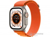 Apple Watch Ultra Cellular, 49mm, Titántok, Narancsszínű alpesi pánt, L