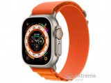 Apple Watch Ultra Cellular, 49mm, Titántok, Narancsszínű alpesi pánt, M