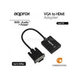 APPROX Átalakító - VGA to HDMI Adapter + audio input (APPC25)