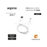 APPROX Kábel - USB to Micro USB & Lightning USB cable (Apple, iPhone, iPad) (APPC32)