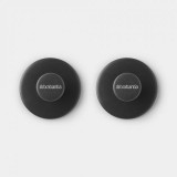 Aptel Brabantia ReNew egyágú törölköző akasztó, L=48mm, 2db-os szett, műanyag, sötétszürke - 280320 (280320)