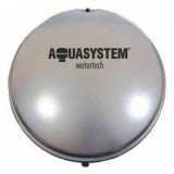 AQUASYSTEM Lapos kivitelű tágulási tartály fűtésrendszerhez 8 liter 387 mm átmérő SBR/BUTYL gumi membránnal ezüst színben