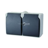 AQUATOP 9872H falon kívüli dugalj, 2 db aljzat, 16 A, IP54, szürke