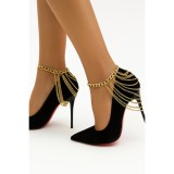 Arany színű cipőlánc magassarkúra