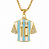 Arany színű Messi 10 acél focimezes nyaklánc