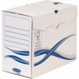 Archiválódoboz, A4, 150 mm, FELLOWES "Bankers Box Basic", kék-fehér [10 db]
