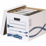 Archiválókonténer, karton, FELLOWES, "Bankers Box Basic Tall", kék-fehér [10 db]