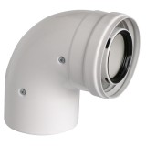Ariston 90°-os könyökidom kondenzációs kazánokhoz, 60/100mm, könyök, PPS/ALU, (3318075)