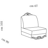 ArredoClassic AC Donatello Day 1-személyes ülőrész, karfa nélkül, Cat. B szövettel