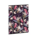 Ars Una: Botanical Bromelia extra kapcsos négyzethálós kockás füzet 40 lapos A/4