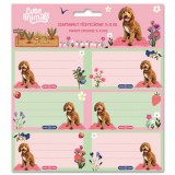 Ars Una: Cute Animals doggie kutyás csomagolt füzetcímke 3x6 db-os