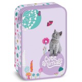Ars Una: Cute Animals - Kitten cicás többszintes tolltartó 15,5x22,5x4,5cm