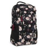 Ars Una: Flowery Black AU-17 iskolatáska, hátizsák 32x47x18cm