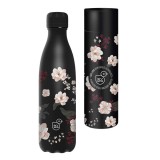Ars Una: Flowery Black duplafalú fém kulacs díszdobozban 500ml