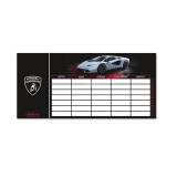 Ars Una: Lamborghini egylapos, kétoldalas órarend fekete színben