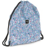 Ars Una: Pearl Blossom Blue virágos tinédzser tornazsák, sportzsák 37,5x46cm