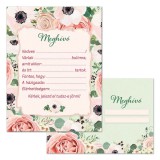 Ars Una: Rózsa mintás partimeghívó borítékkal 10 db-os