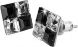 Art Crystella Fülbevaló négyzet alakú fekete-fehér SWAROVSKI kristállyal