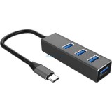 ART USB hub Type C - 4xUSB-A - fekete