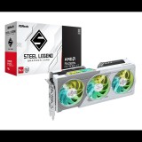 AsRock Radeon RX 9060 XT 16GB GDDR6 Steel Legend OC Videókártya - Fehér (RX9060XT SL 16GO)