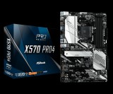 Asrock X570 Pro4 ATX, AMD AM4, 4 x DDR4, Gigabit  fekete-ezüst gamer alaplap