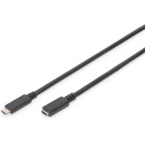 ASSMANN AK-300210-015-S USB Type-C 2.0 hosszabbító kábel fekete 1.5m