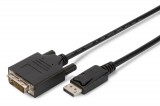 Assmann DisplayPort adapter cable, DP - DVI-D (Dual Link) (24+1) 1m Black AK-340301-010-S