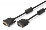 Assmann dvi adapter cable, dvi-i (dual link) (24+5) - hd15, 2x ferrit 2m black ak-320300-020-s