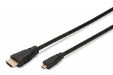 Assmann HDMI-microHDMI High Speed Ethernet connection cable type D - A M/M 2m Black AK-330109-020-S