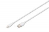Assmann Lightningh to USB Silicone USB2.0 12W Cable 1m White AK-600108-010-W