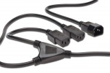 Assmann Power Cord splitter cable, C14 - 2x C13 1,7m Black AK-440400-017-S
