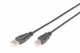 Assmann USB 2.0 connection cable, type A - B 0,5m Black AK-300105-005-S