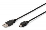 Assmann USB 2.0 connection cable, type  A - mini B (5pin) 3m Black AK-300108-030-S