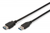 Assmann USB 3.2 extension cable, type A 1,8m Black AK-300203-018-S