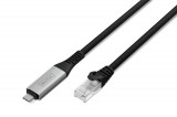 Assmann USB-C 3.2 Gen1 - RJ45 CAT6A S/FTP Ethernet cable 1Gbit/s,15m Black AK-300601-150-S