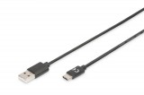 Assmann USB Type-C connection cable, type C to A 1,8m Black AK-300154-018-S