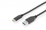 Assmann USB Type-C connection cable, type C to A 1m Black AK-300146-010-S