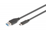 Assmann USB Type-C connection cable type C to A M/M 1m Black AK-300136-010-S