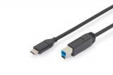 Assmann USB Type-C connection cable, type C to B 1,8m Black AK-300149-018-S