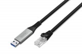 Assmann USB3.2 Gen1 - RJ45 CAT6A S/FTP Ethernet cable 1Gbit/s,10m Black AK-300600-100-S