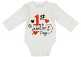 Asti "1st Valentine's day" feliratos valentin napi baba body fehér
