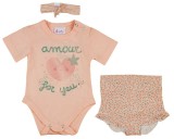 Asti 3 részes baba szett szívecskés mintával