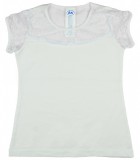 Asti Alkalmi rövid ujjú csipkés díszítésű lányka felső