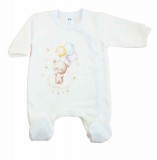 Asti Belül bolyhos elöl patentos hosszú ujjú baba rugdalózó macis mintával