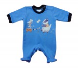 Asti Belül bolyhos, hosszú ujjú baba rugdalózó – Állatos mintával