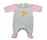 Asti Belül bolyhos, hosszú ujjú baba rugdalózó – Állatos mintával