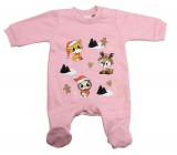 Asti Belül bolyhos hosszú ujjú baba rugdalozó karácsonyi mintával