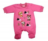 Asti Belül bolyhos hosszú ujjú baba rugdalozó karácsonyi mintával