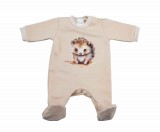 Asti Belül bolyhos hosszú ujjú kisfiú rugdalózó Süni mintával