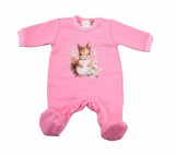 Asti Belül bolyhos hosszú ujjú kislány rugdalózó Mókus mintával